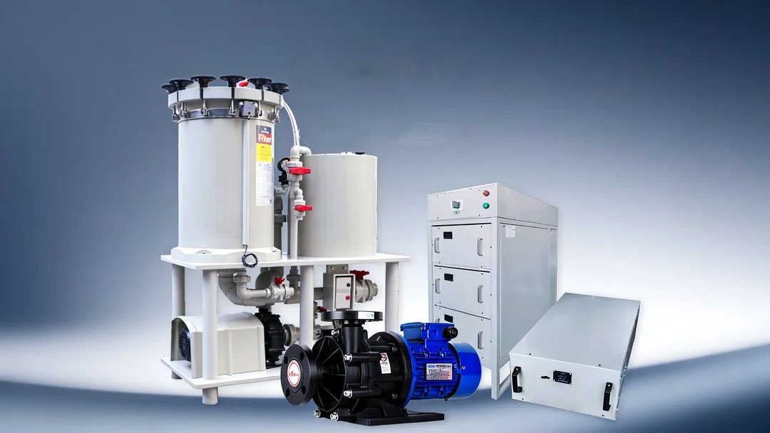 Pumps filters and electroplating rectifiers