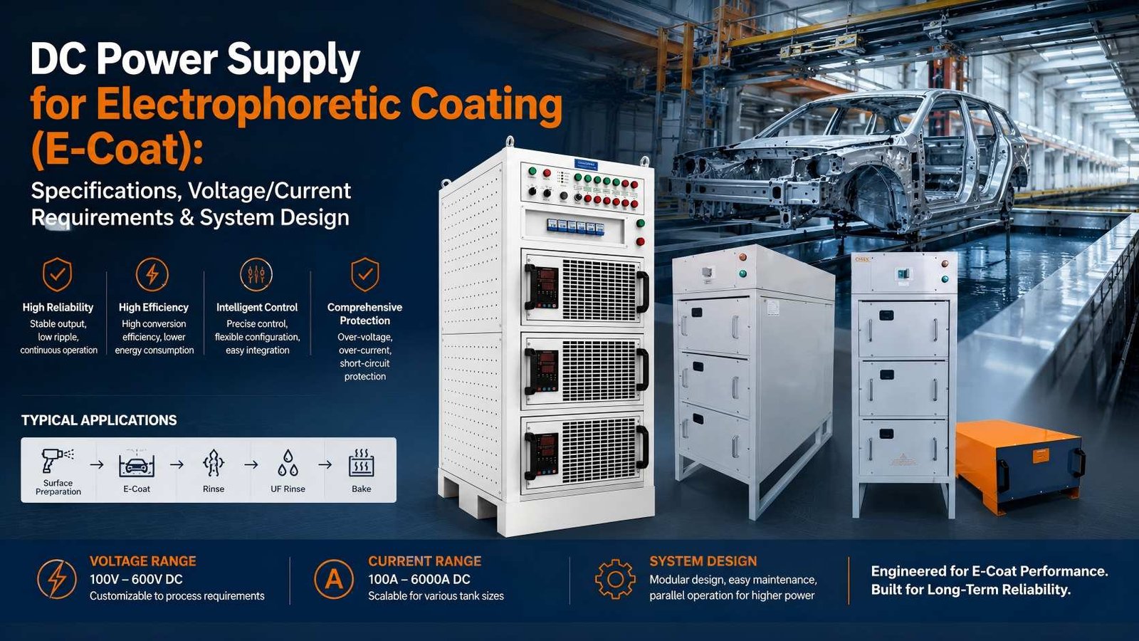 DC Power Supply for Electrophoretic Coating (E-Coat)