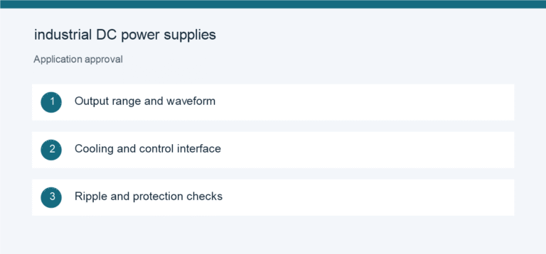 Application checks for industrial DC power supplies